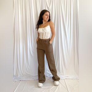 high Waisted Brown Trousers